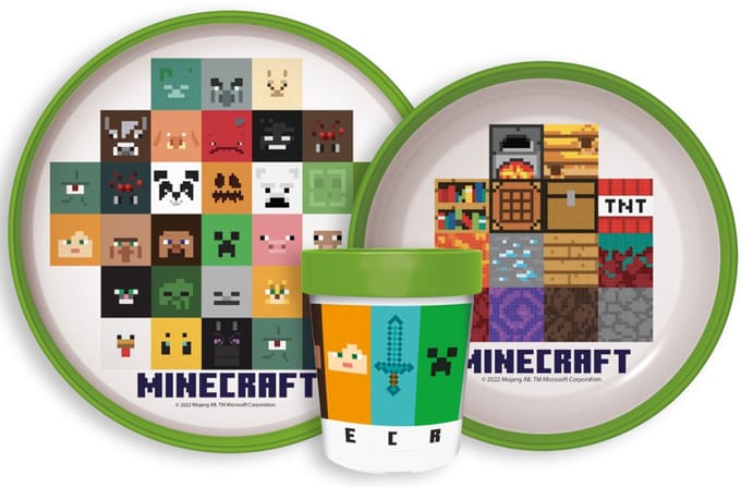 Minecraft Crafters antislip serviesset, microplastic set