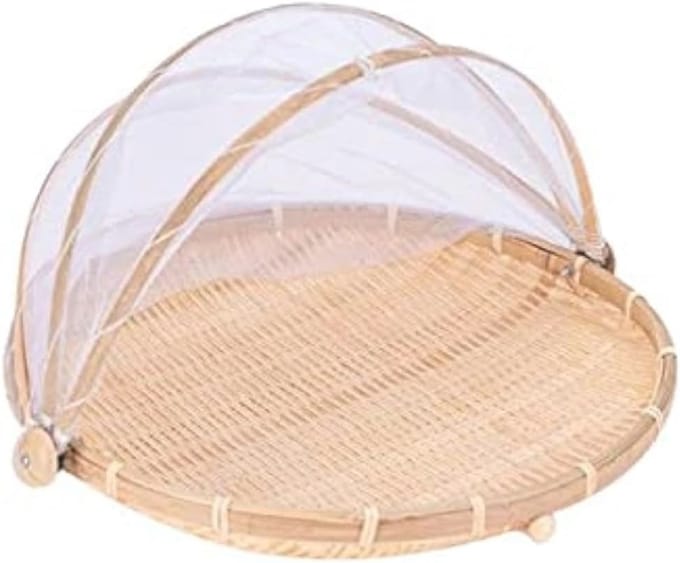 Bamboe Mand met Deksel voor Groenten, Fruit en Brood - Opslagmand (30 cm)