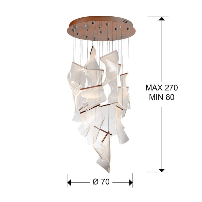 Schuller Valencia LED hanglamp Velos, rosé, organische elementen