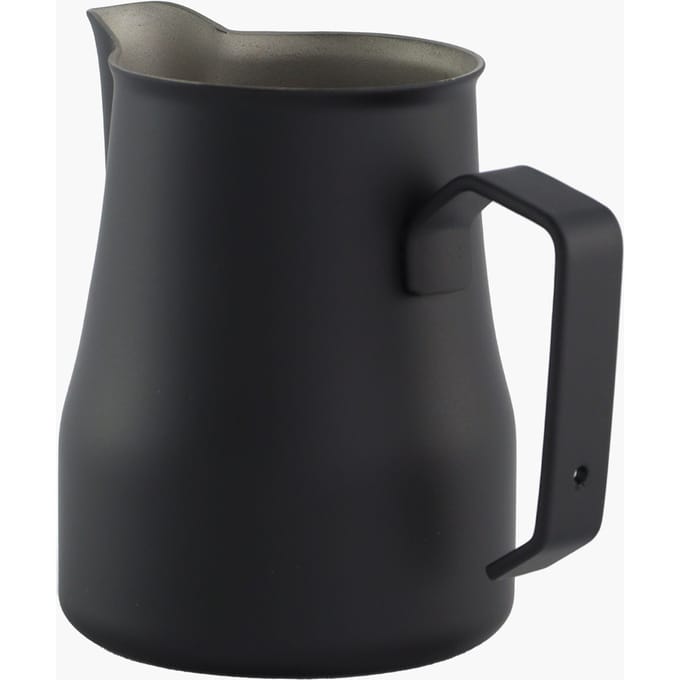 Motta Melkkan Europa Zwart | Melkkan 0,35 l | Ideaal voor Latte Art | Roestvrij staal schenktuit voor perfect romig melkschuim | Hoogwaardig design
