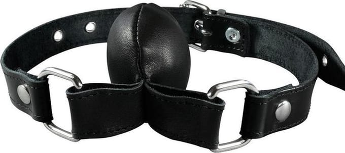 Kiotos Leather Soft Silencer gag - zwart