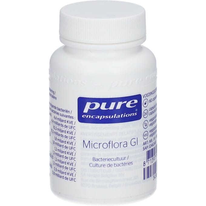 Pure Encapsulations - Microflora G.I. - Voor de adequate aanvoer van specifieke bacterieculturen - 60 Capsules