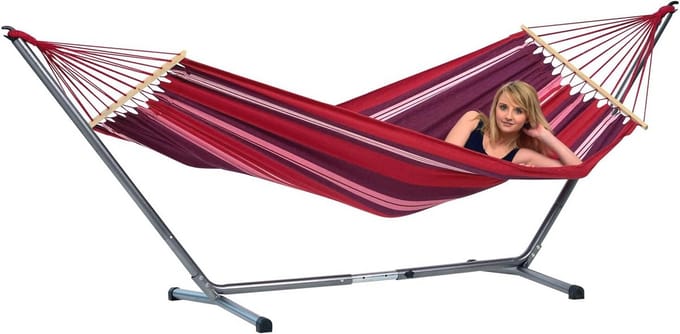 Hangmatset met Stalen Frame - Weerbestendige en UV-bestendige EllTex Hangmat