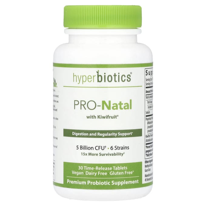 Hyperbiotics, PRO-Moms, avec kiwi, 5 milliards d'UFC, 30 comprimés à libération prolongée