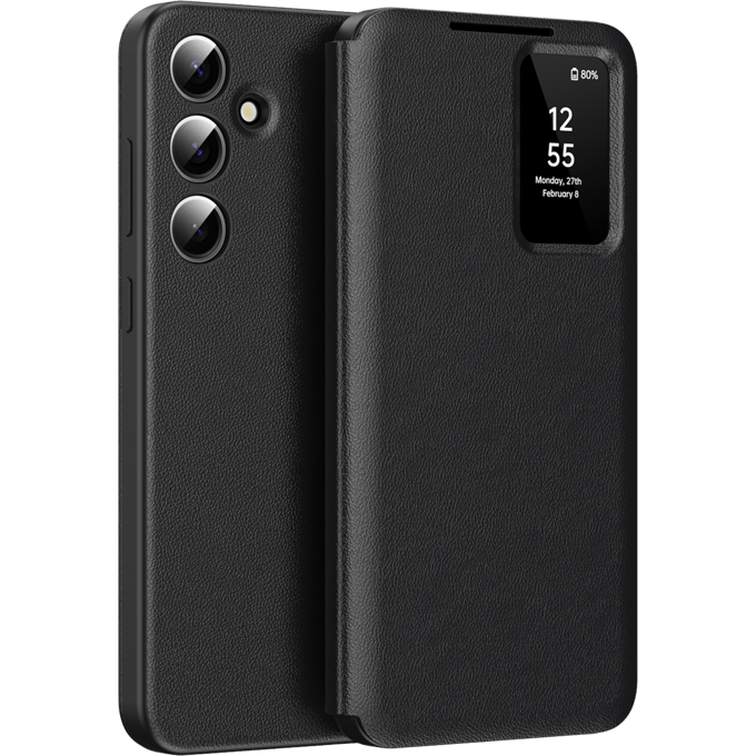 CaseBody Samsung Galaxy S25 Smart Cover Zwart