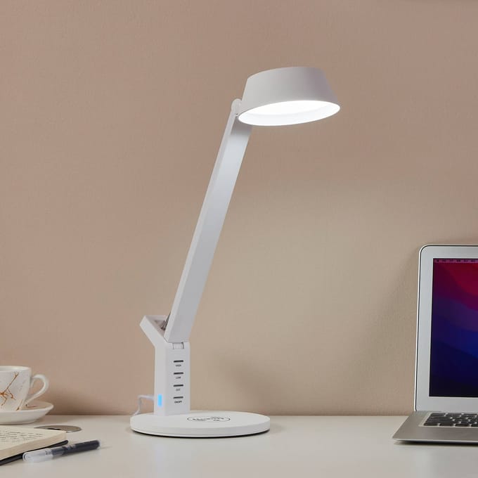 EGLO Banderalo Tafellamp - LED - Qi lader - 40,5 cm - Wit - Dimbaar
