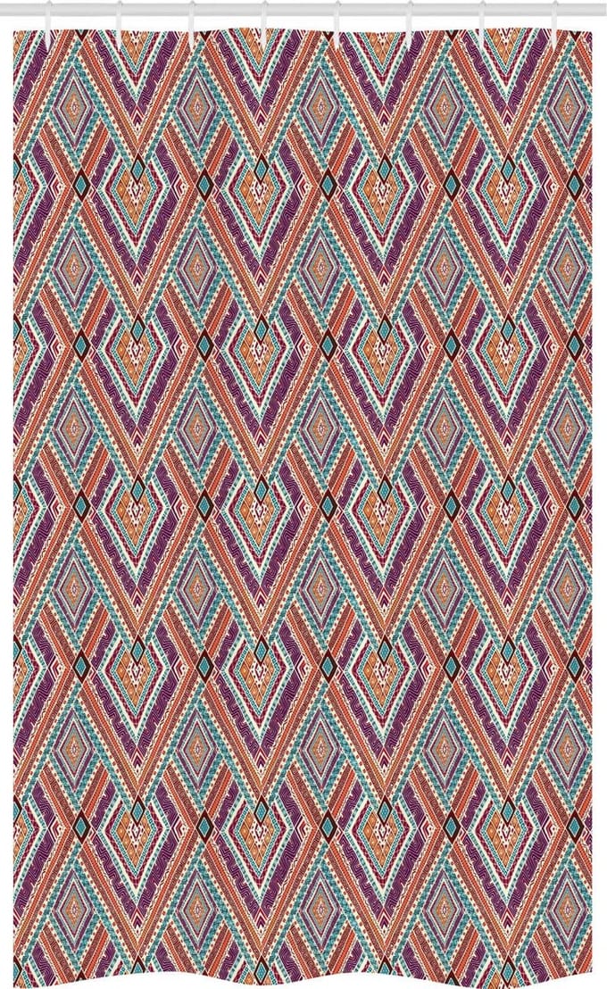 ABAKUHAUS Douchegordijn – Geometrisch patroon 120x180 cm – Multicolor