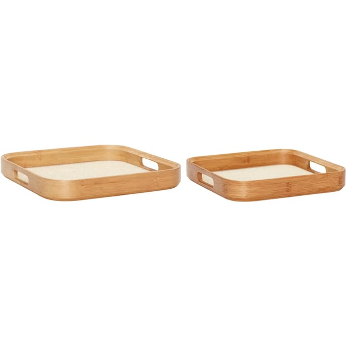 Vierkante trays Hubsch Interior Canvas (x2)