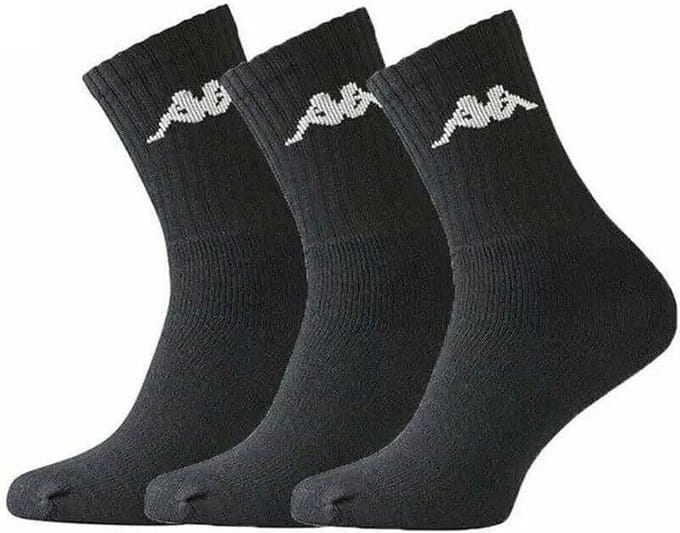 Kappa - Trisper Tennis Sock 3 pack - Zwarte Sok - 35 - 38 - Zwart