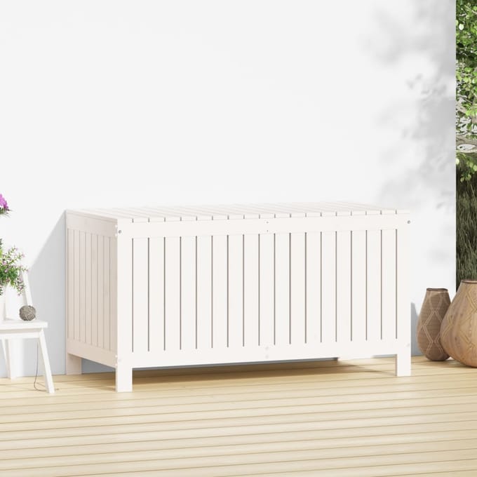 vidaXL - Tuinbox - 121x55x64 - cm - massief - grenenhout - wit