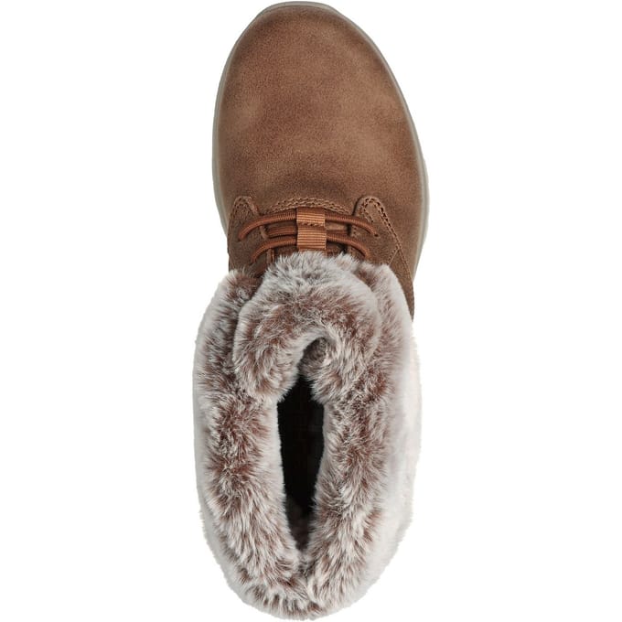 Skechers On-the-GO Joy Cozy Charm Polyester Dames Chestnut Winter Enkellaarsjes