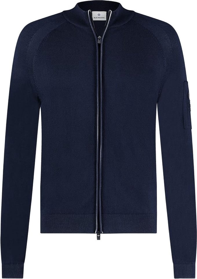 Blue Industry vest met rits blauw