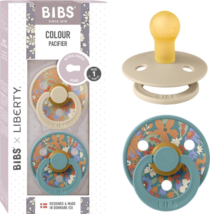 BIBS x Liberty Colour Fopspeen - 0-6 mnd - 2-pack - Rond - June Blossom/Vanilla Hush