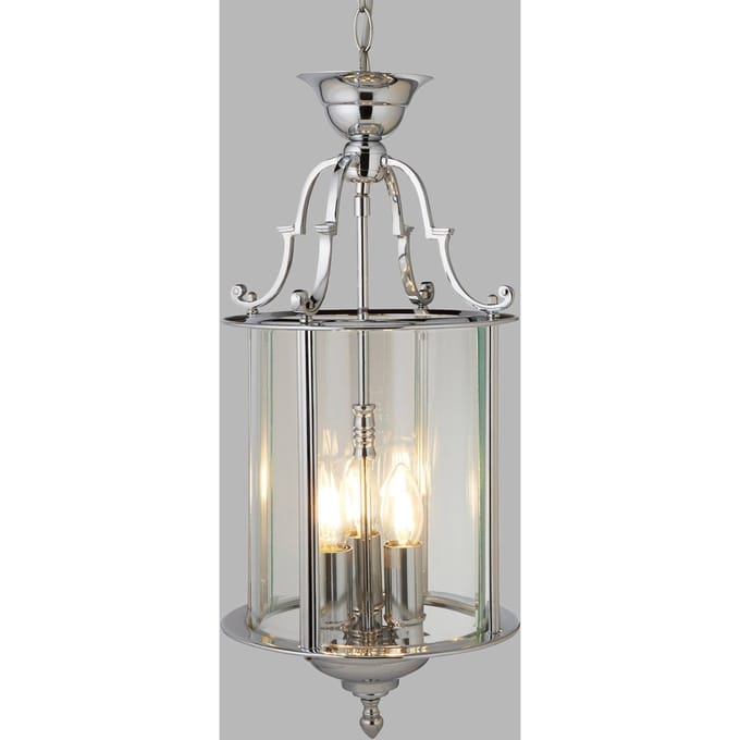 Searchlight Hanglamp Bevelled Lantern, glas, chroom