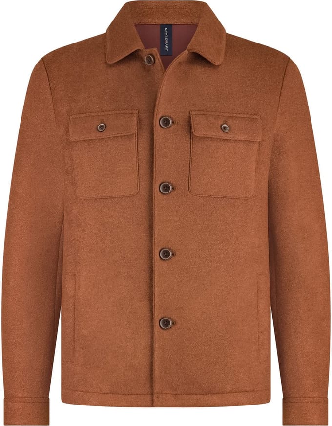 State Of Art Overshirt Wolblend Brique - Maat M - Heren