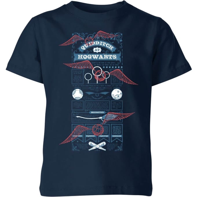 Harry Potter Quidditch At Hogwarts kinder t-shirt - Navy - 122/128 (7-8 jaar)