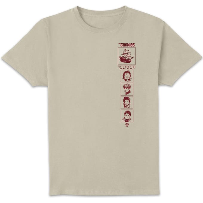 The Goonies Retro Cover Unisex T-Shirt - Wit Vintage Wash - M