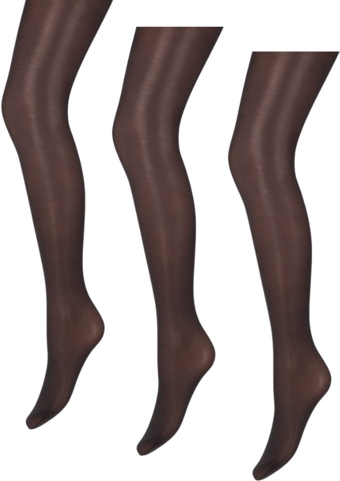 Marianne - Glanzende Dames Panty - 35 Denier - 3-Pack - Maat S/M - Almost Black