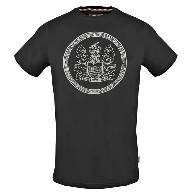 Aquascutum Circle Aldis-logo zwart T-shirt