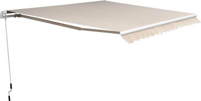 Outsunny luifel balkon knikarmluifel - 4,5 x 3 m - aluminium - beige