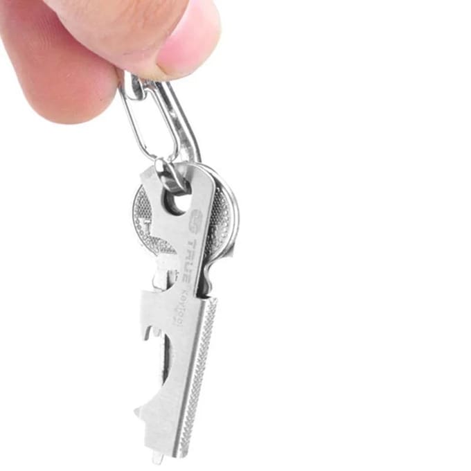 8 in 1 sleutelhanger sleutelhanger multifunctionele karabijnhaak versnelling clip zak quickdraw multifunctionele gadget multitool multi sleuteltool nieuw zwart