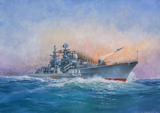 Zvezda - Russian Destroyer Sovremenny (Zve9054) - modelbouwsets, hobbybouwspeelgoed voor kinderen, modelverf en accessoires