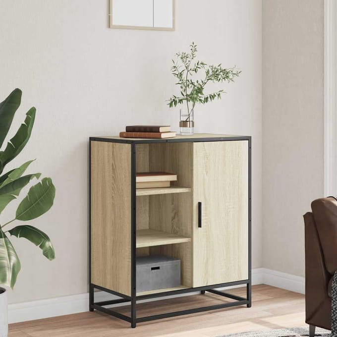 vidaXL - Dressoir - 62x35x76 - cm - bewerkt - hout - sonoma - eikenkleurig