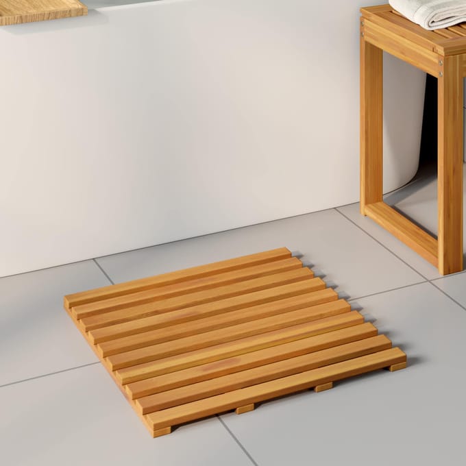 vidaXL - Badmat - 2 - st - Naturel - 50 - x - 48 - cm - Massief - Acacia - Hout