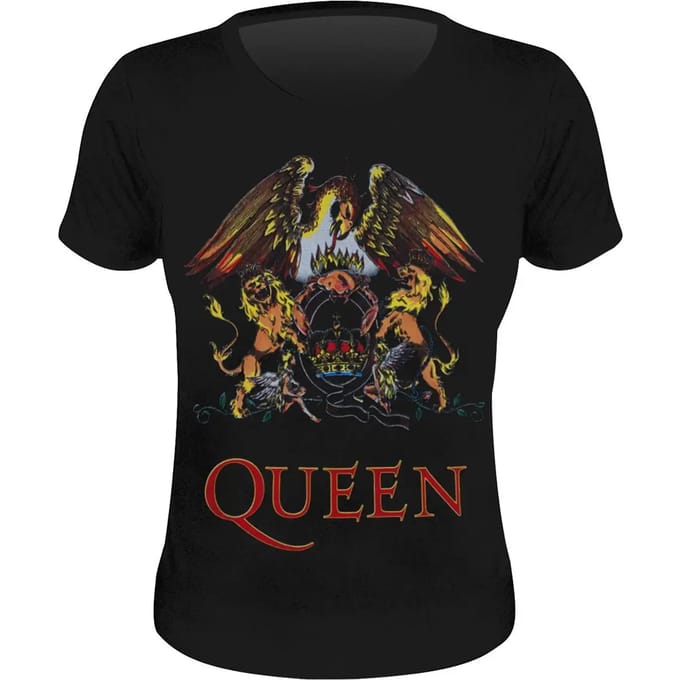 Queen - Classic Crest Dames T-shirt - L - Zwart
