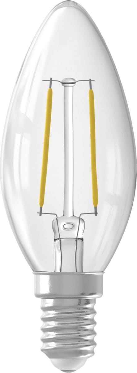 LED Lamp Helder - E14, B35 Kaars, Straight filament, 2.5W 250lm 2700K, niet dimbaar