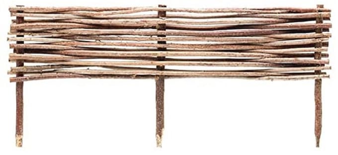 Houten bloembedomranding - Natuurlijke hazelnoot bloembegrenzing voor tuin perken