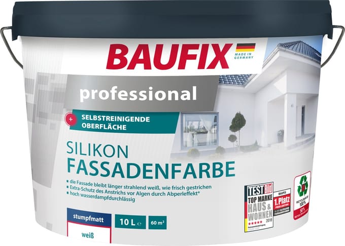 BAUFIX Professionele Siliconen Gevelverf wit 10 Liter