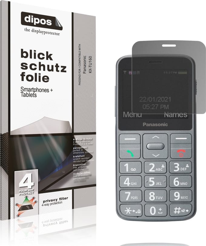 dipos – Matte Privacy Screenprotector geschikt voor Panasonic KX-TU160 | Anti-Spy Beschermfolie