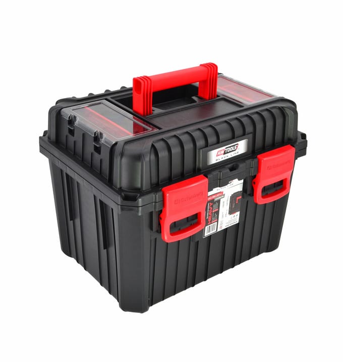 AWTOOLS - Heavy Gereedschapskoffer - Versterkte Polymeerconstructie - Uitneembare Tafel - Transparante Organizers