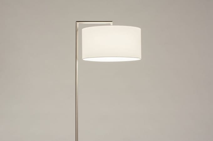 Lumidora Vloerlamp 31089 - BRED - E27 - Wit - Staalgrijs - Metaal