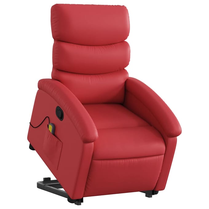 vidaXL - Sta-op-massagestoel - verstelbaar - kunstleer - rood