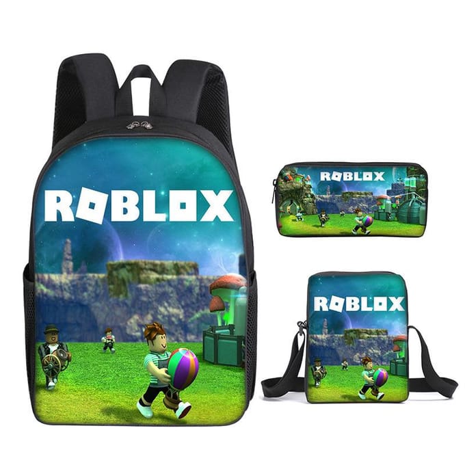 Roblox Student Schooltas Basisschool en Middelbare School Rugzak Modetrend Rugzak Drie Delig Set pencil case