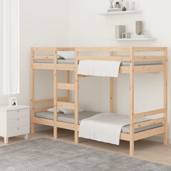 vidaXL - Stapelbedframe - zonder - matras - massief - grenenhout - 90x190 - cm