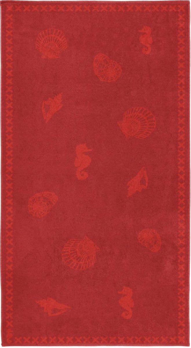 Seahorse Shells - Strandlaken - 100 x 200 cm - Red