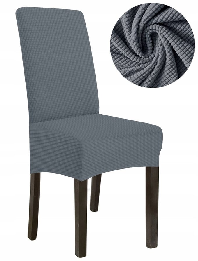 Stoelhoes Jacquard Donkergrijs L Hoge Rugleuning 70cm