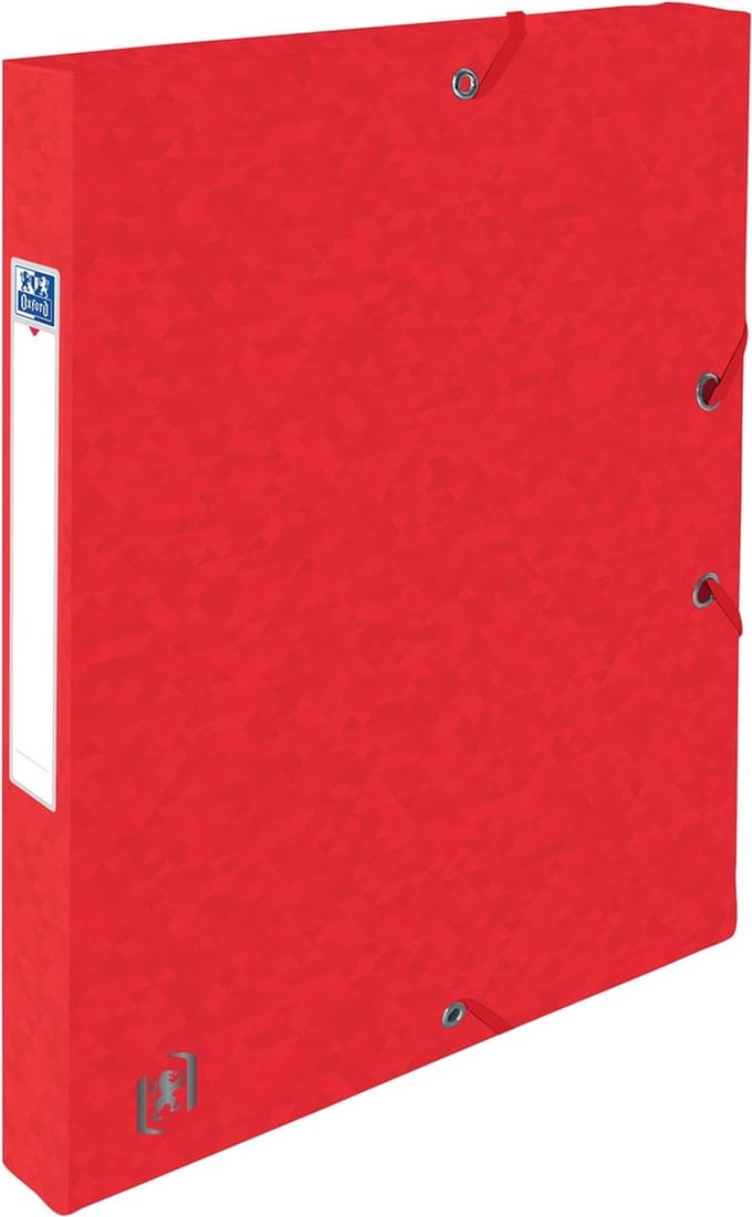 Elastobox oxford top file+ a4 25mm rood | 12 stuks