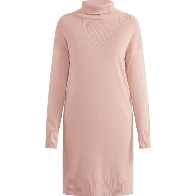 usha Gebreide midi-jurk met lange mouwen lynnea Dames oud roze