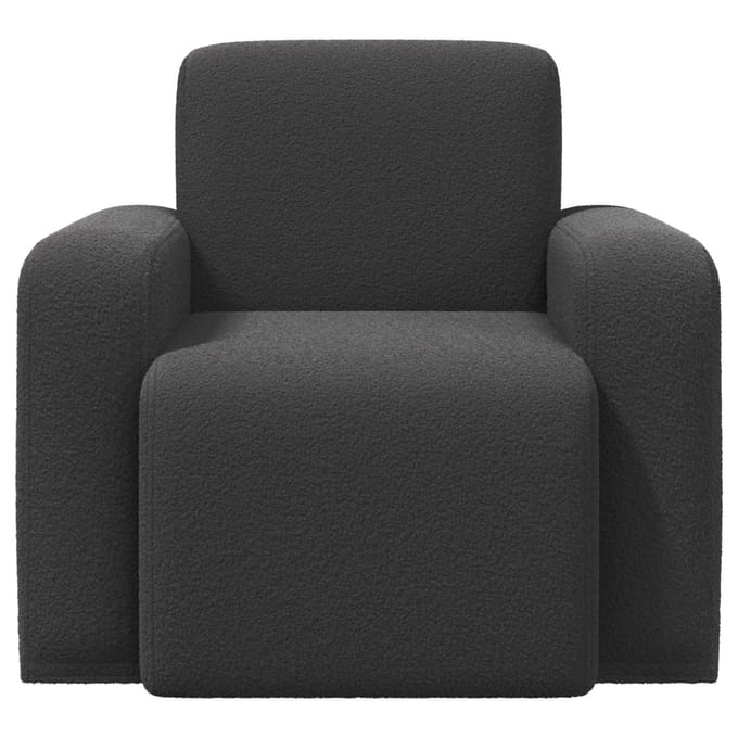 vidaXL - Fauteuil - Donkergrijs - Bouclé
