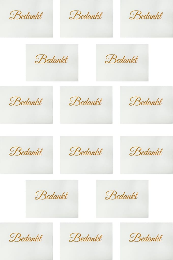 3BMT® Bedankt Kaartjes - Met Enveloppen - Set van 16