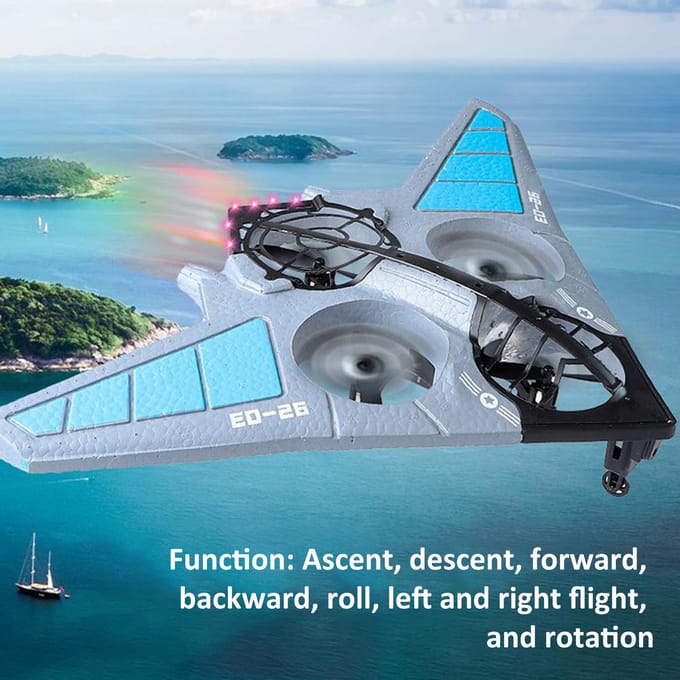 Schuim Afstandsbediening Drone 2,4 GHz Afstandsbediening Vliegtuig 360 graden Stuntrotatie voor kinderen Kinderen 3 1 battery blauw