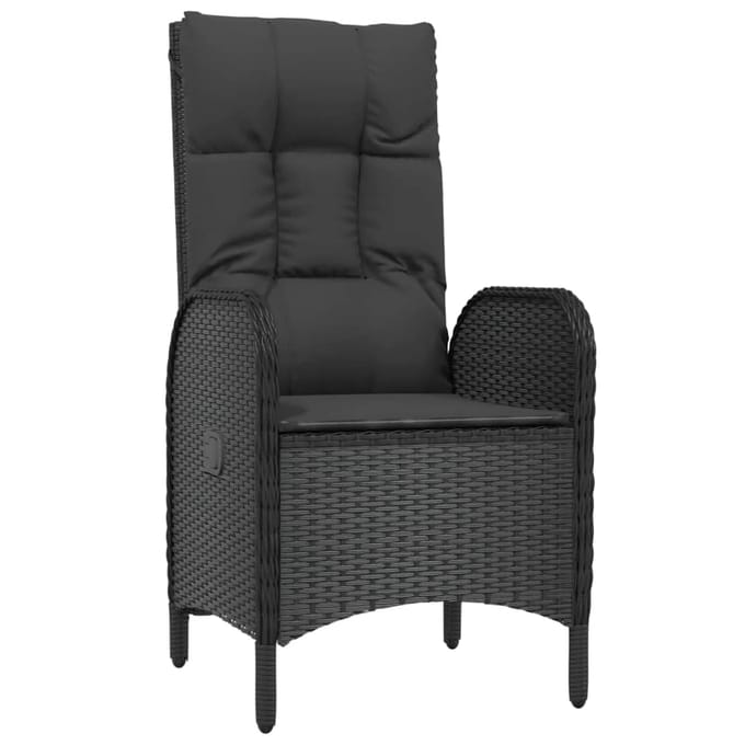 vidaXL - 9-delige - Tuinset - poly - rattan - zwart