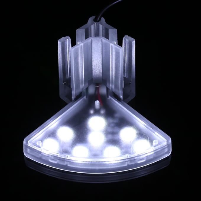 Lampe LED USB à pince en forme d'éventail, avec 8 LED haute luminosité SMD5730, lumière blanche pour Aquarium white