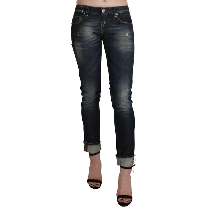 Acht Skinny Jeans met Versleten Afwerking