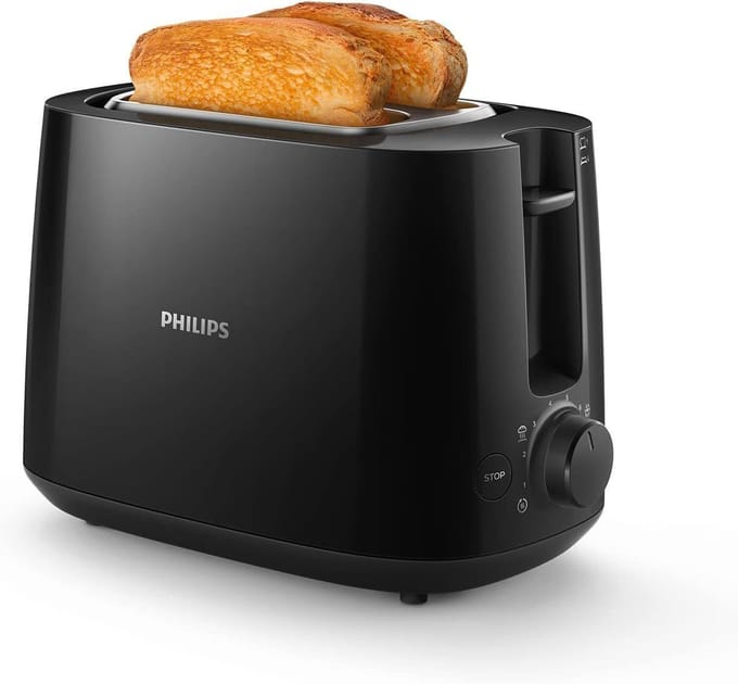 Grille-pain - PHILIPS - HD2581/90 - 2 fentes larges - Noir