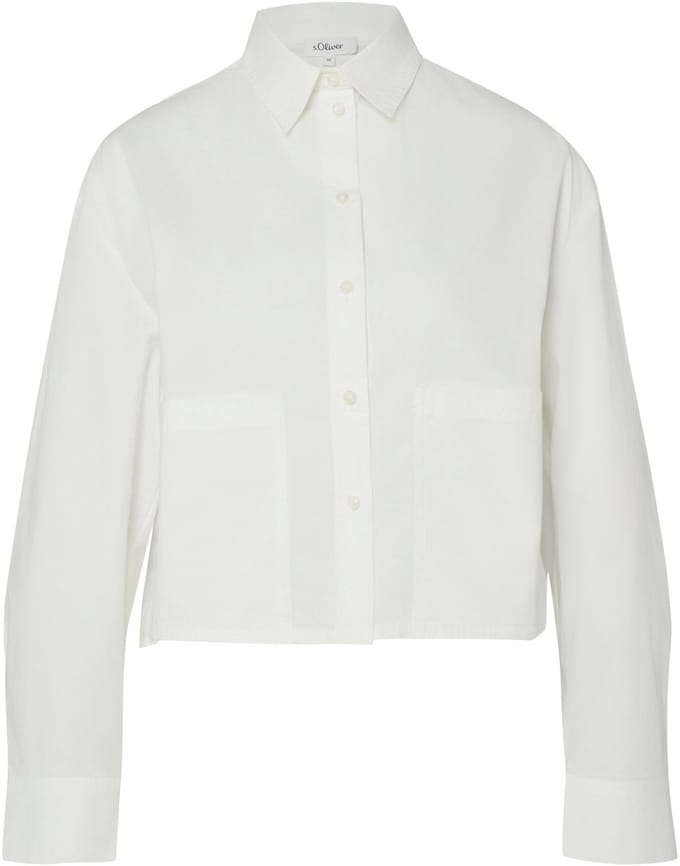 s.Oliver - female - Kortere poplin blouse in een ontspannen pasvorm